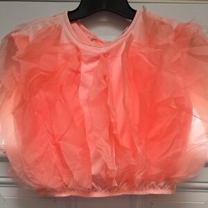 Elegant Coral Ruffle Blouse